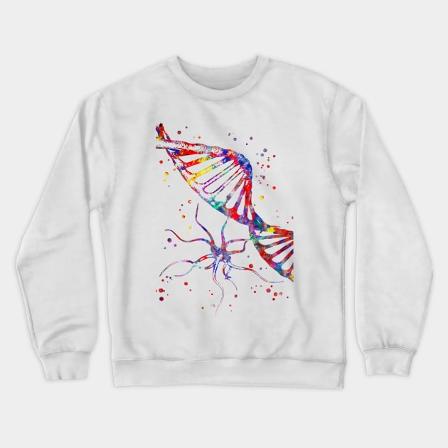 DNA and molecule virus structure Crewneck Sweatshirt by RosaliArt